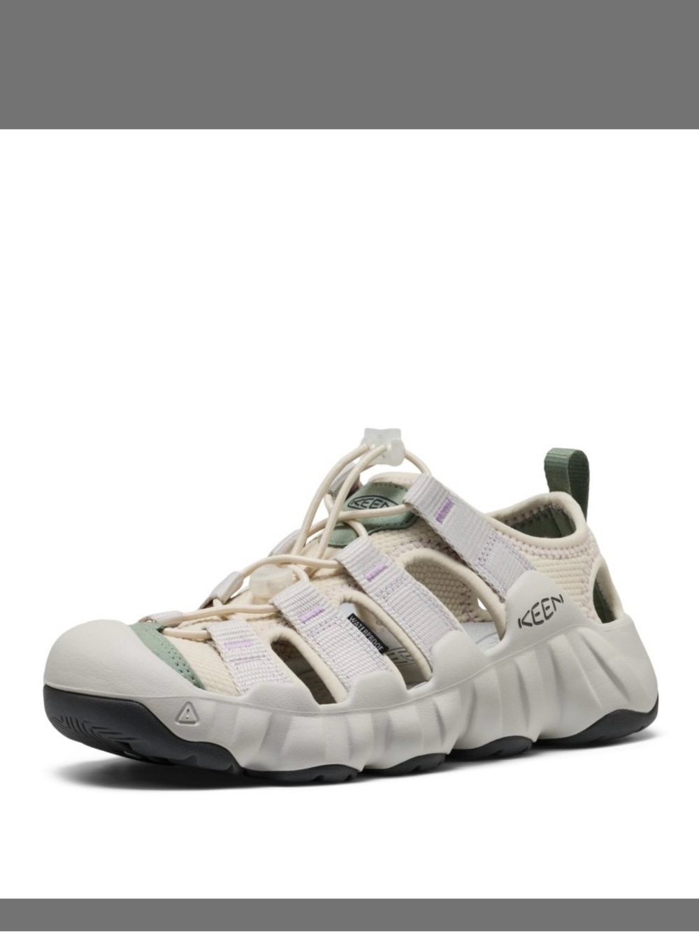 KEEN Womens Hyperport Beige and Light Green Closed-Toe Sandals